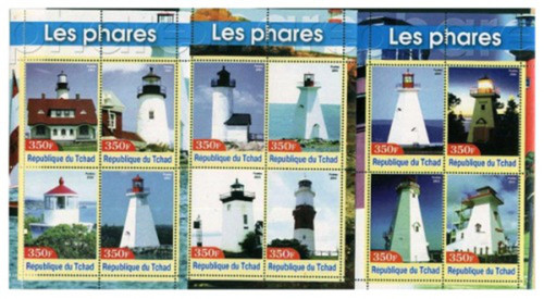 Chad - 2003 - Lighthouses - Set of Three Stamp Sheets - M632-4