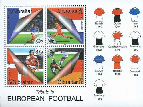 Gibraltar  2000 - European Football  4 Stamp Sheet MNH Scott #835a
