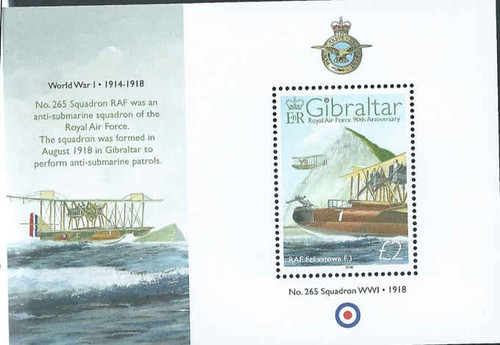Gibraltar - 2008 - Royal Air Force Stamp Souvenir Sheet Scott #1141a