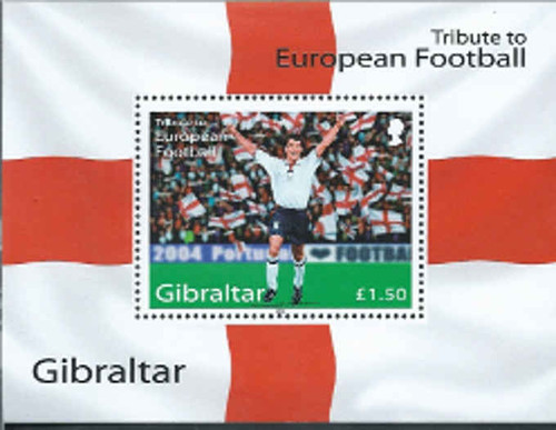 Gibraltar  2004 - European Football  Stamp Souvenir Sheet Scott #975