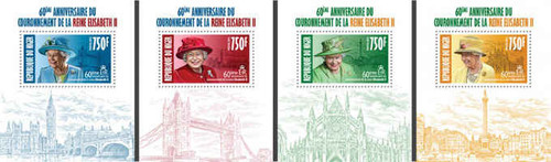 Niger - Queen Elizabeth II Stamps - Set of 4 Souvenir Sheets 14A-183