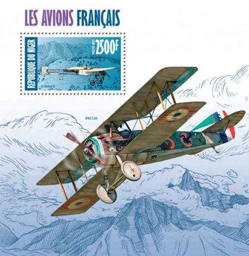 Niger - French Airplanes - Souvenir Stamp - 14A-193
