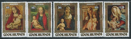 Cook Islands 1984 Christmas Paintings 5 Stamp Set Scott 838-42 3L-018