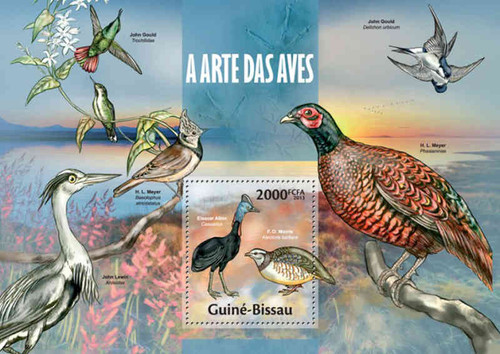 Guinea-Bissau - Birds in Art by John Gould - Mint Stamp S/S GB13318b