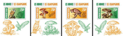 Niger - Owls & Mushrooms - 4 Stamp Set - 14A-219