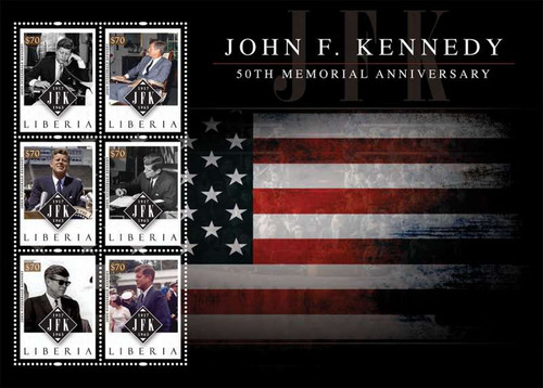 Liberia - 2013 John F Kennedy 50 Year Memorial 6 Stamp Sheet LIB1318H