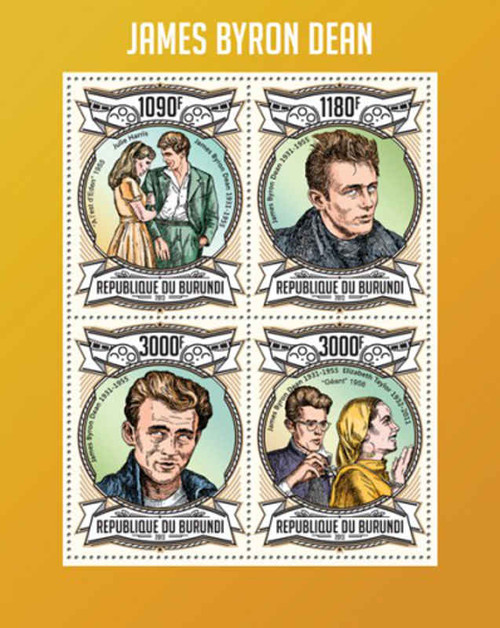 Burundi - James Dean on Stamps - 4 Stamp Sheet - 2J-483