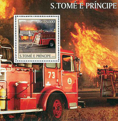 St. Thomas - Fire Engines, Scott #1575 - Stamp S/S - ST3118