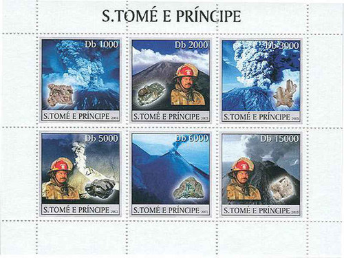 St. Thomas - Firemen & Volcanoes - 6  Stamp Sheet ST3255