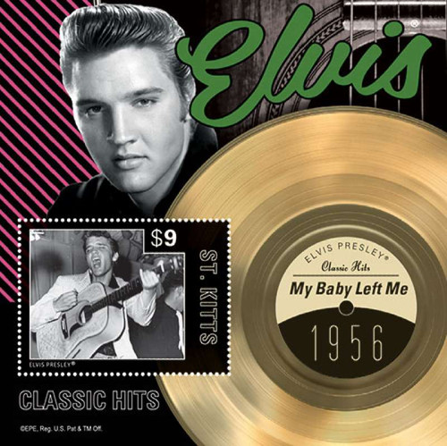 St Kitts - 2013 Elvis Presley "My Baby Left Me" Stamp S/S STK1305