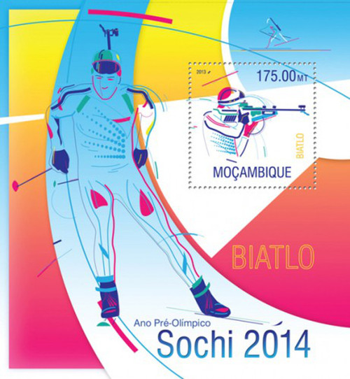 Mozambique - 2014 Sochi Olympics on Stamps - Mint Stamp S/S - 13A-1235