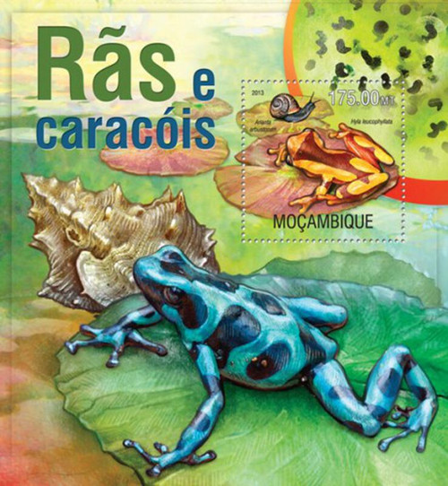 Mozambique - 2013 Frogs & Snails on Stamps - Mint Stamp S/S - 13A-1255