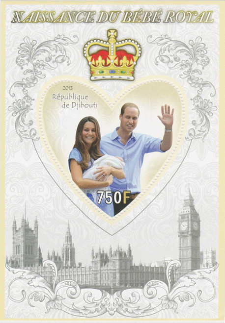 Djibouti - 2013 Royal Baby - Stamp Souvenir Sheet - 4B-053