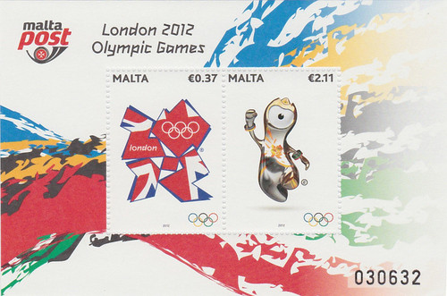 Malta - 2013 - London 2012 Olympics - 2 Stamp Sheet - MLT1201