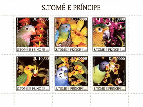 St Thomas & Principe - Parrots On Stamps ST3233-34
