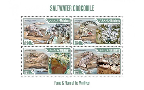 Maldives - 2013 Saltwater Crocodile -  Stamp Souvenir Sheet 13E-027