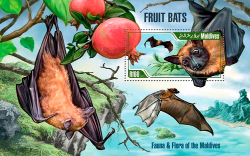 Maldives - 2013 Fruit Bats - Mint Stamp Souvenir Sheet 13E-045