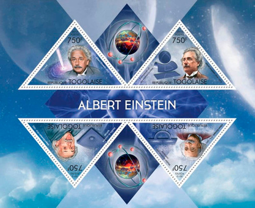 Togo - 2013 Albert Einstein Nobel Laureate Mint 4 Stamp Sheet 20H-711