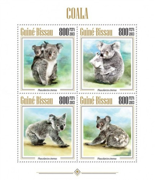 Guinea-Bissau - 2013 Koala Stamps - 4 Stamp Mint Sheet GB13417a