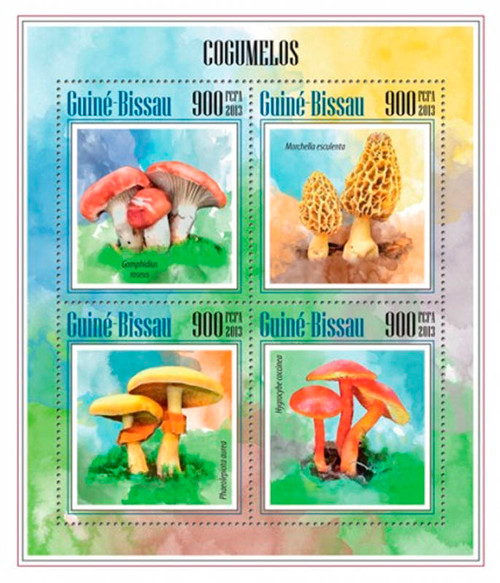 Guinea-Bissau - 2013 Mushrooms on Stamps Mint 4 Stamp Sheet GB13502a