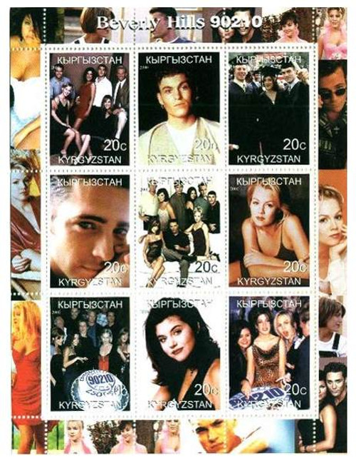 Beverly Hills 90210 on Stamps - 9 Stamp Mint Sheet J37