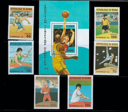 Benin - 1996 Olympic 96' - 6 Stamp Set + Souvenir Sheet 2B-220