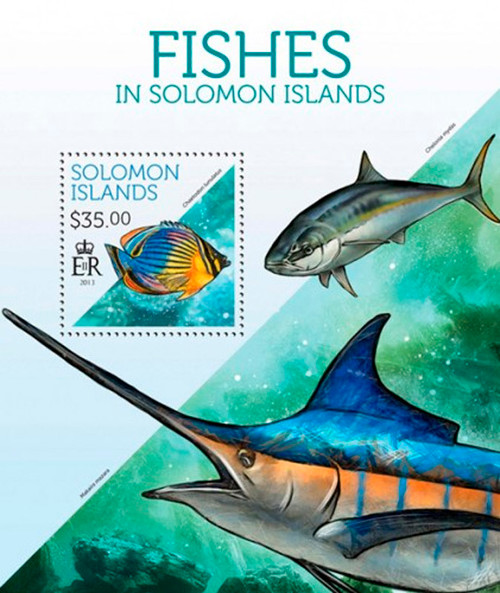 Solomon Island 2013 Fishes in Solomon Island Mint Stamp S/S 19M-284