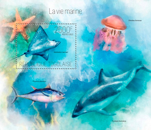 Togo 2013- Marine Life of Togo Mint Stamp Souvenir Sheet 20H-781