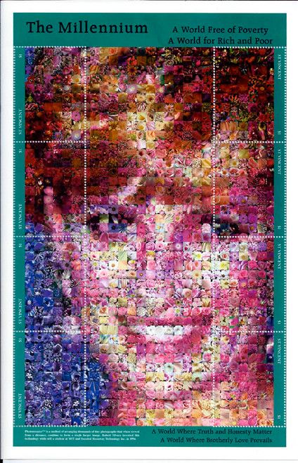 St. Vincent 1999 Princess Diana Photomosaic 8 Stamp Sheet 19J-006