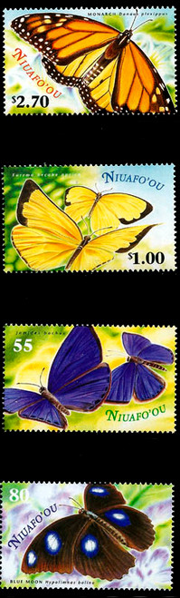 Tonga Niuafo'ou 2000 Butterflies on Stamps 4 Stamp Set 21M-029