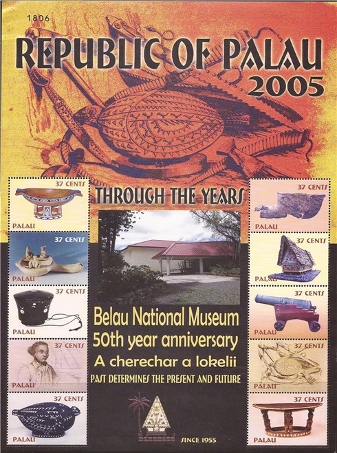 Palau - 2005 Belau Museum 50th Anniversary - 10 Stamp Sheet - 16D-052