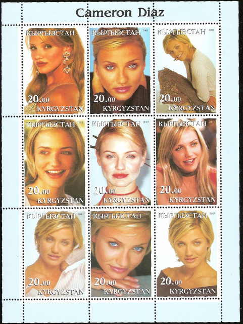 Cameron Diaz Stamp Sheet - 9205