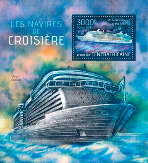 Central Africa 2013 Cruise Ships on Stamps Mint Stamp S/S  3H-598