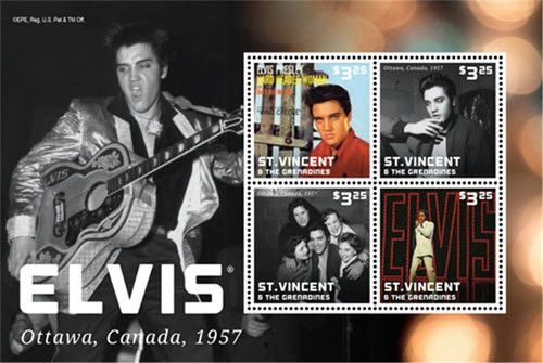 St. Vincent - 2013 Elvis Presley on Stamps - 4 Stamp Sheet - SAV1331H