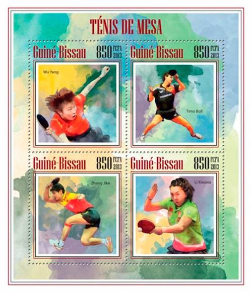 Guinea-Bissau-2013 Table Tennis Greats Mint 4 Stamp Sheet GB13706a
