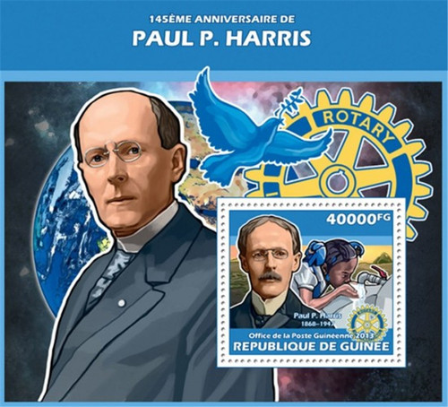 Guinea - 2013 Paul P. Harris 145th Anniversary-Souvenir Sheet-7B-2315