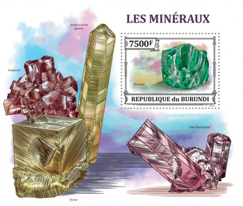 Burundi - 2013 Variscite Mineral - Stamp Souvenir Sheet - 2J-552