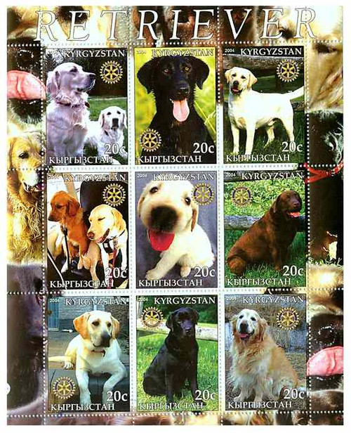 Retriever Dogs on Stamps 100-09