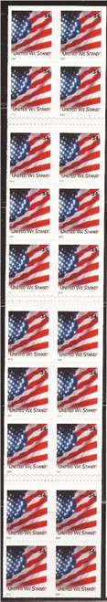 US Stamps - 2002 United We Stand - 20 Stamp Booklet Pane #BK287