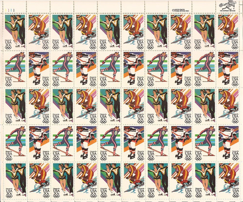 US Stamps - 1984 Winter Olympics - 50 Stamp Sheet - Scott #2067-70