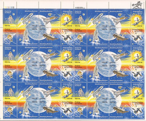 US Stamp - 1981 Space Achievement 48 Stamp Sheet Scott #1912-9
