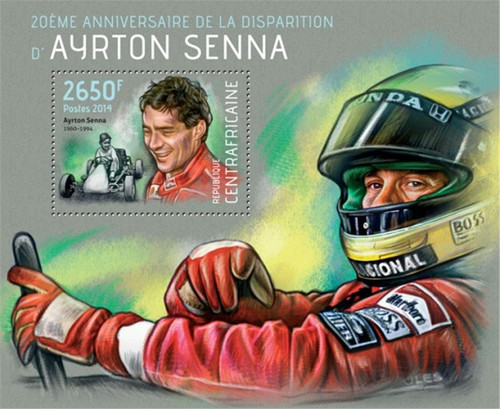 Central Africa - 2014 Ayrton Senna Anniversary-Souvenir Sheet-3H-628