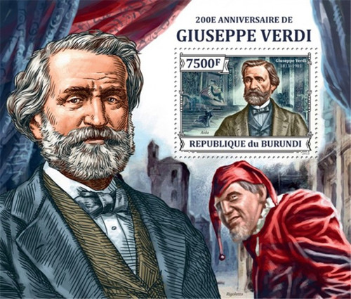 Burundi - 2013 Verdi 200th Anniversary- Stamp Souvenir Sheet - 2J-582