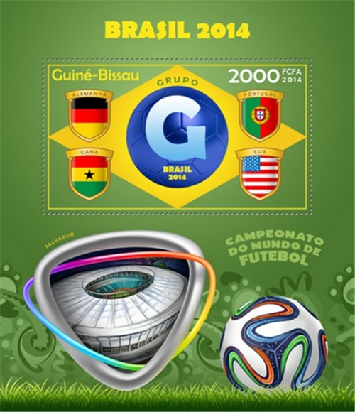 Guinea-Bissau - 2014 Brazil Football Group G - Souvenir Sheet-GB14307b