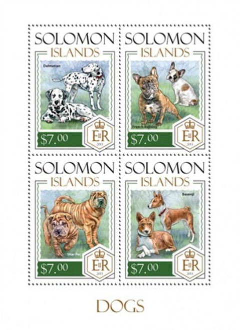 Solomon Islands - 2014 Dog Breeds - 4 Stamp Sheet - 19M-397