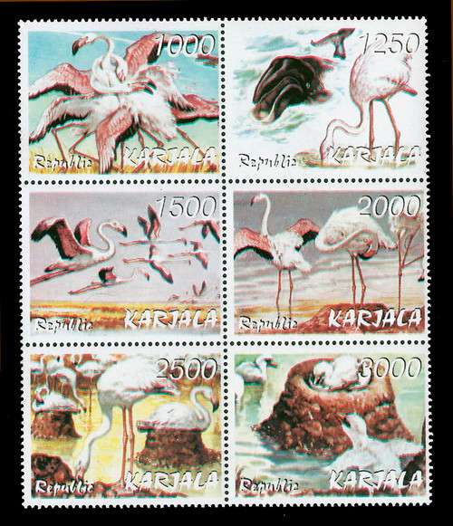 Flamingos on Stamps Mint 6 Stamp Sheet 11F-048