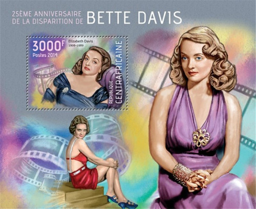 Central Africa - 2014 Bette Davis Anniversary - Souvenir Sheet-3H-680