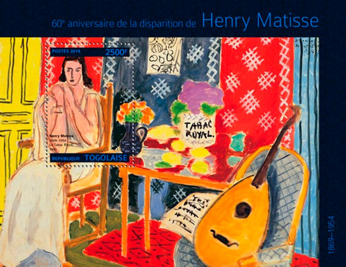 Togo 2014 French Modern Art Henri Matisse Stamp Souvenir Sheet 20H-928