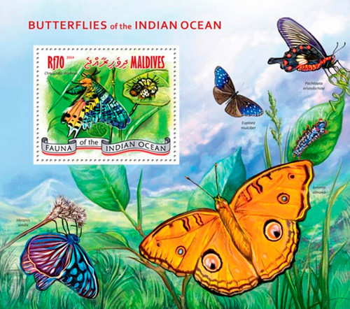Maldives 2014 Indian Ocean Butterflies Stamp Souvenir Sheet 13E-134