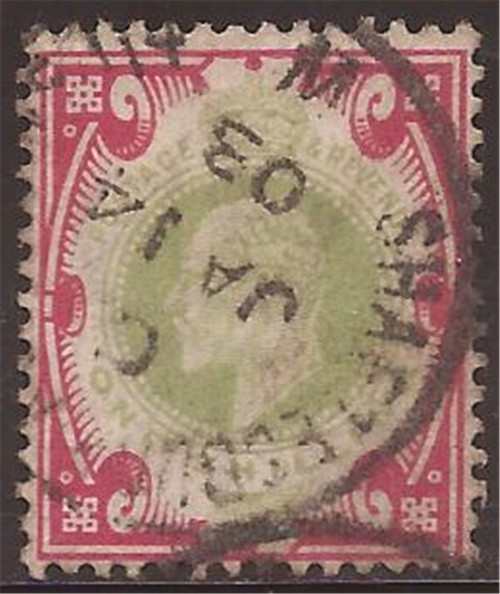Great Britain - 1902 1sh King Edward VII dull green - F/VF Used #138